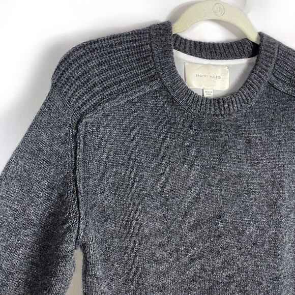 Brochu Walker Layered Mini Sweater Dress Gray Wool Cashmere Crew Neck Sz XS - Picture 6 of 11